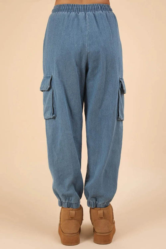 VERY J Washed Drawstring Jogger Cargo Jeans Trendsi c4946bbb-6198-41bb-914b-5c7bbd2cc4a9-Max