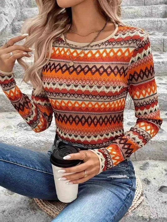 Bohemian Geometric Pattern Long Sleeve T-Shirt Trendsi c49c02e8ea42419885c5140d46fbfc09-Max-Origin