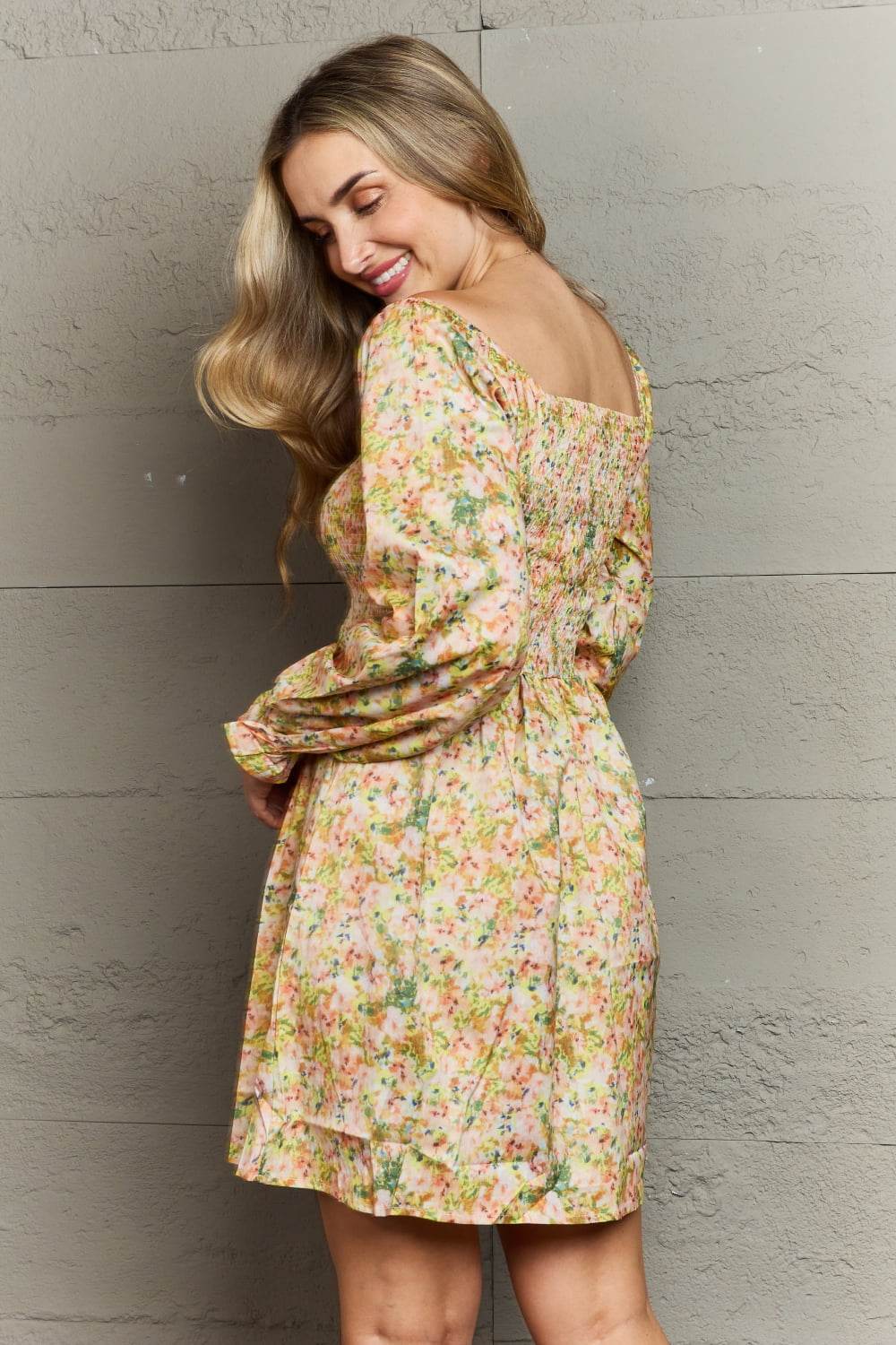 Floral Smocked Square Neck Dress Trendsi c4ad48cf42874ef3b4e249bb930fe679-Max