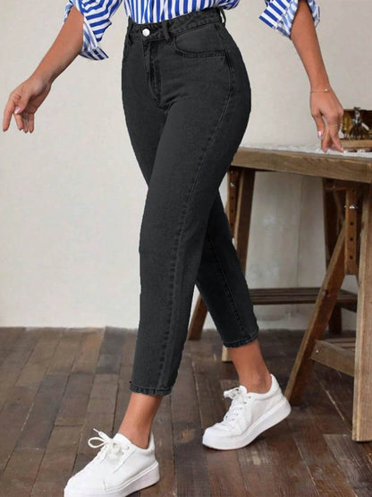 High Waist Jeans with Pockets Trendsi c4d76d2a-3587-47b6-8164-0f98ae80f8d3-Max