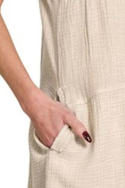 Zenana Washed Double Gauze Raw Edge V-neck Dress Trendsi c4da5cb1-dfe9-4235-a43d-caf521832a39-Max-Origin