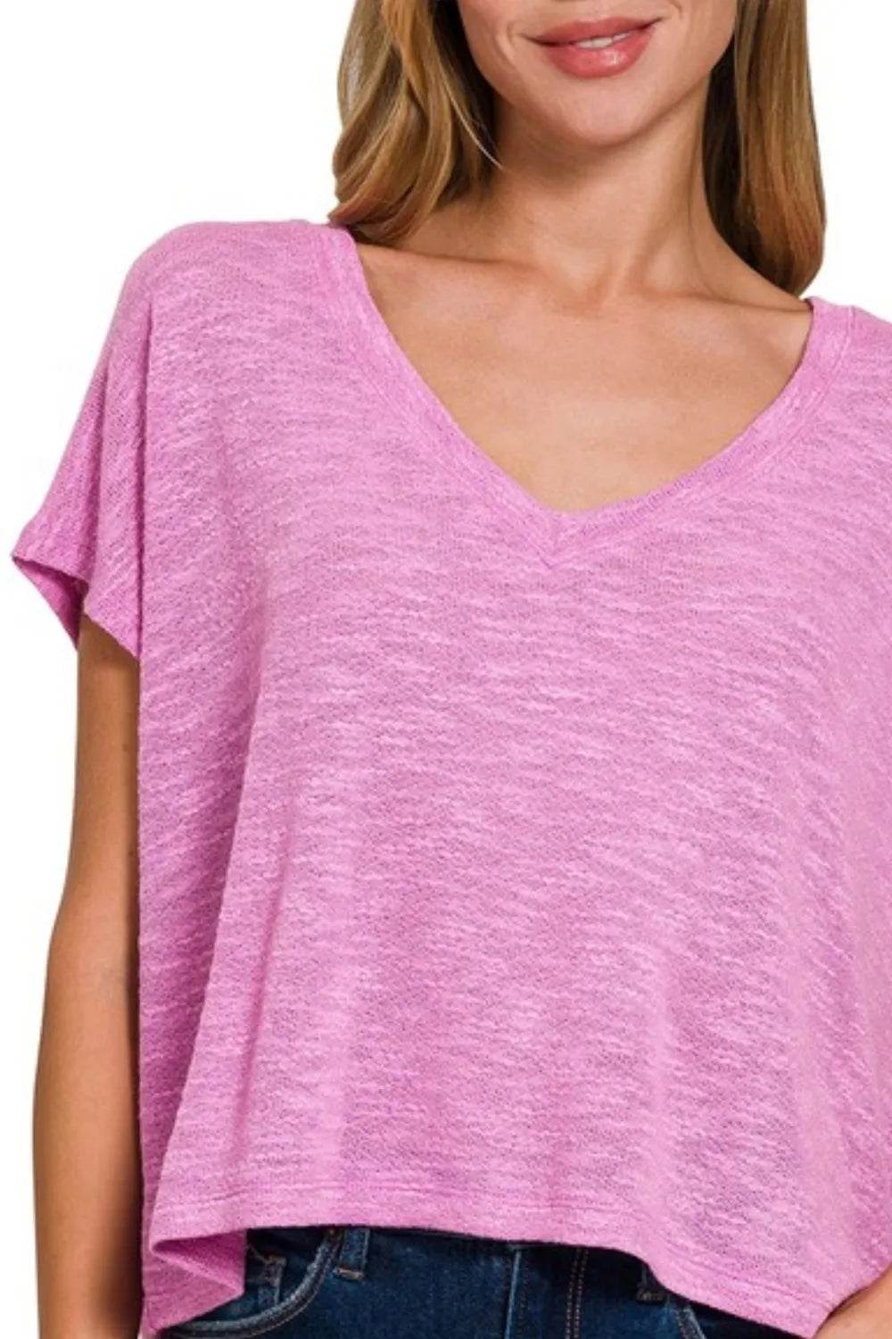 Zenana Hacci Slub V-neck Drop Shoulder Crop Top Trendsi c4daee8c-a994-4586-bde8-2a39d33e8374-Max-Origin