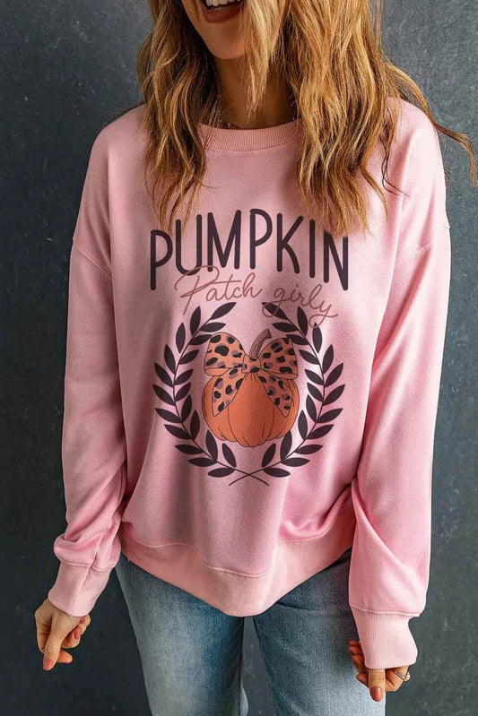 Pumpkin Round Neck Long Sleeve Sweatshirt Blush Pink Trendsi c503e809-4384-4810-b00c-c2d2b74d67ff-Max