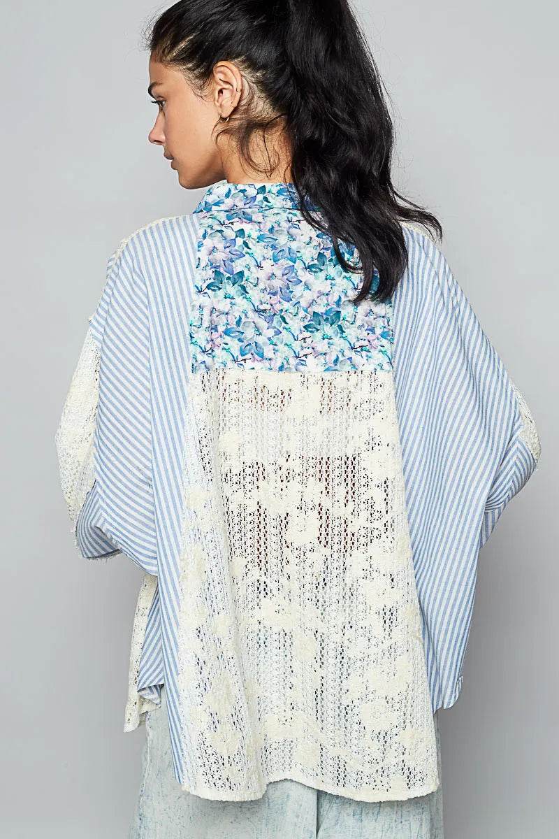 POL Lace Long Sleeve Shirt with Floral and Striped Pattern Trendsi c512bb12-47d9-43d7-98b9-3d506a66003f-Max-Origin