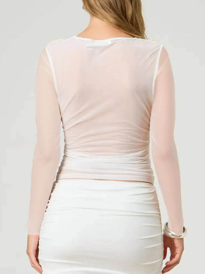 Ruched Mesh Long Sleeve Top Trendsi c54fe1a8-0201-451e-95aa-35c1fc66e3ce-Max-Origin