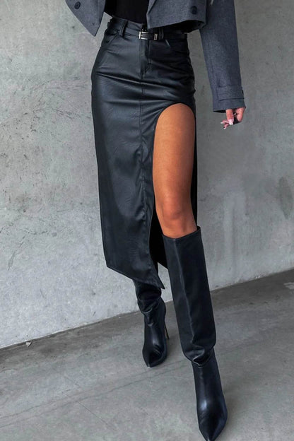 Slit Midi Skirt with Pockets Trendsi c595c98e-5580-4d5a-abd2-ca198dc276a6-Max