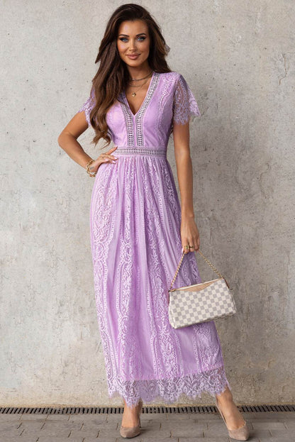 Scalloped Trim Lace Plunge Dress Lavender Trendsi c59b018ff44e4f6e8f6ae2eb30814744-Max