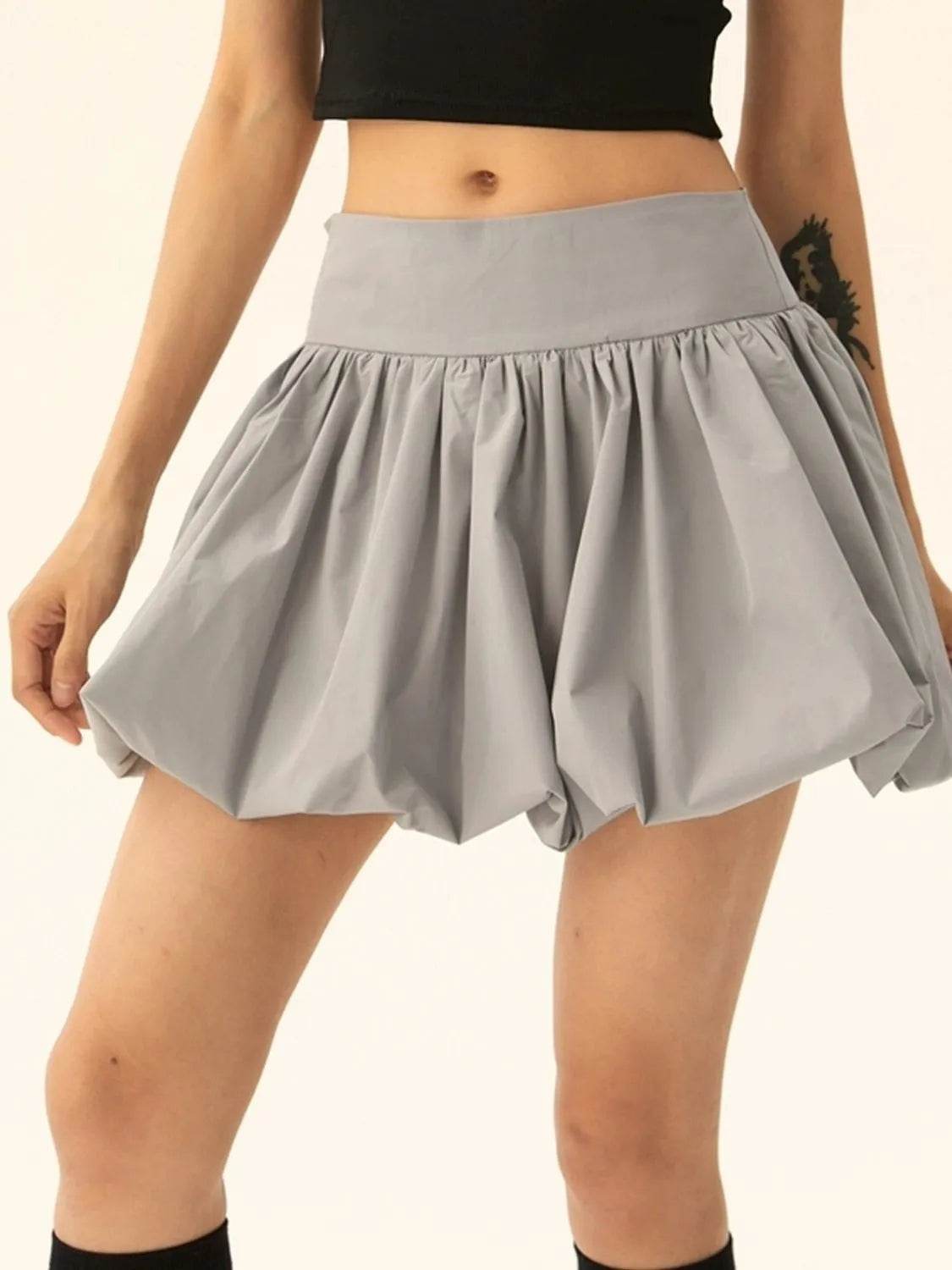 Ruched Bubble Hem Mini Skirt Trendsi c62fcb1a-ca9e-4155-a91f-4a4813c65eed-Max-Origin