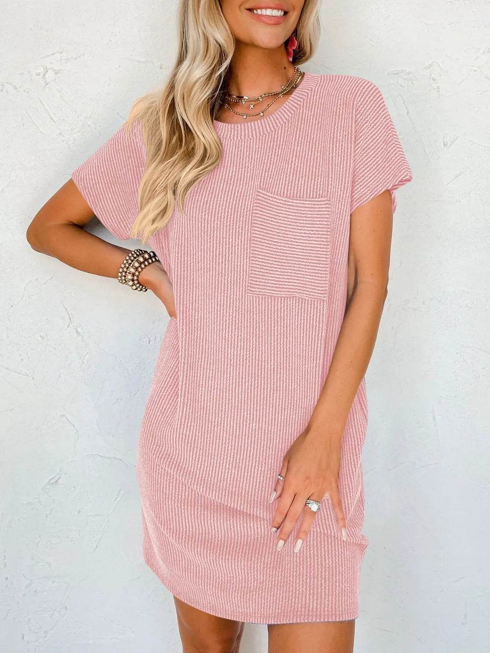 Lovelet Round Neck Short Sleeve Mini Dress Trendsi c661aa20-cfde-447b-bf56-eeb3fb894031-Max