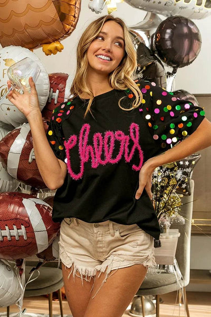 BiBi Metallic Letter Spangle Raglan Puff Sleeve Top Trendsi c679c6f7fa8741abaaa29a647d86a824-Max-Origin