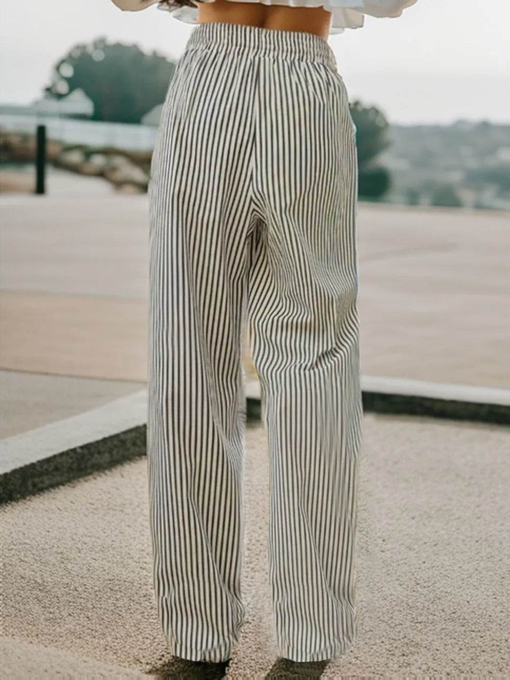 Drawstring Striped Elastic Waist Pants Trendsi c685257c-d4e2-4686-83b7-6fb3ab603868-Max