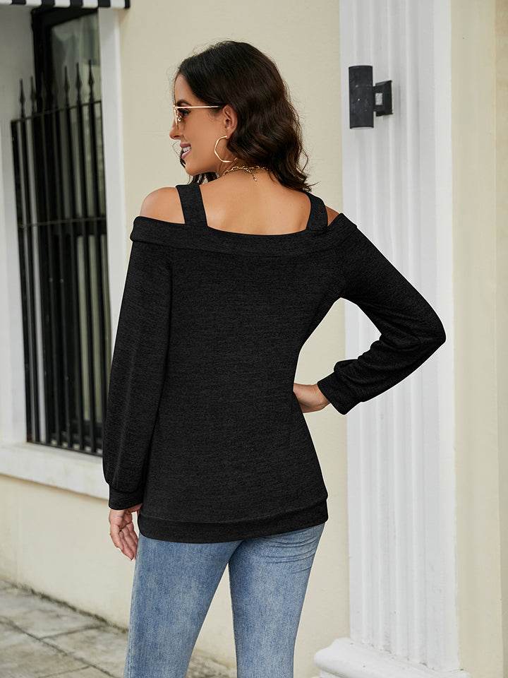 Cold Shoulder Cutout Square Neck Blouse Trendsi c6ae8b9ec5054840a6e79b6403b40ae4-Max