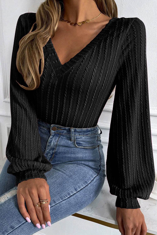 V-Neck Long Sleeve Knit Top Black Trendsi c6e0b1fda9bf480fa1eed6724ca62870-Max