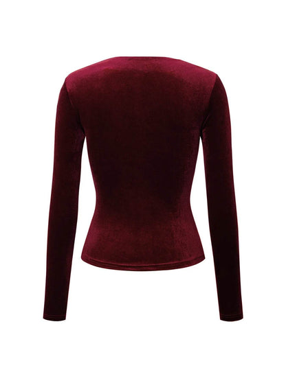 Velvet Long Sleeve Square Neck T-Shirt Trendsi c71de55257fc47fc81fd17ea116ebd0e-Max-Origin