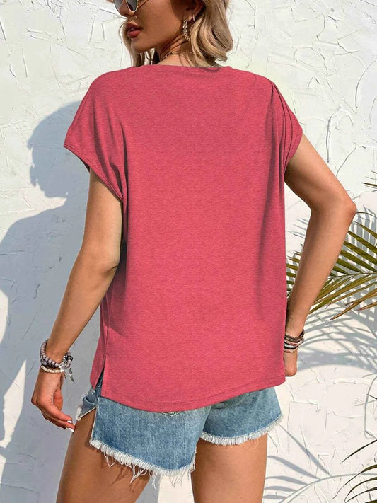 Side Slit Round Neck T-Shirt Trendsi c740a217-d24e-427e-809c-b96863105a87-Max-Origin