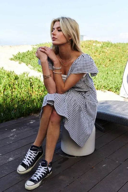Davi & Dani Jacquard V-Neck Flutter Cap Sleeve Tiered Dress Trendsi c7553808c250414a9eff21a62d5c2f56-Max-Origin
