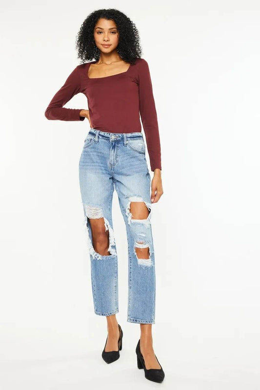 Kancan High Rise Distressed Boyfriend Jeans MEDIUM Trendsi c75f6123f96d4f2582fbcd8a472dc9df-Max-Origin