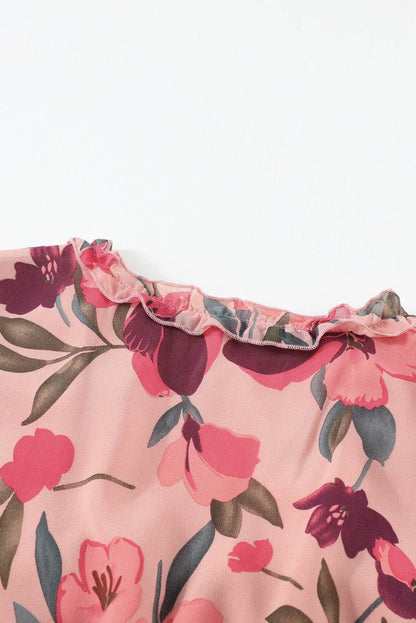 Floral Frill Trim Flounce Sleeve Plunge Maxi Dress Trendsi c7685d7e24c24a2e9e9f7856e69af9d5-Max
