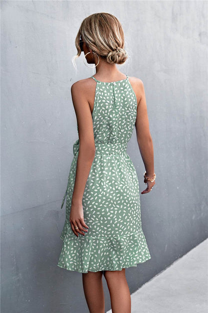 Printed Tie Waist Ruffle Hem Sleeveless Dress Trendsi c776799943c94ea9801866710a9df5fd-Max