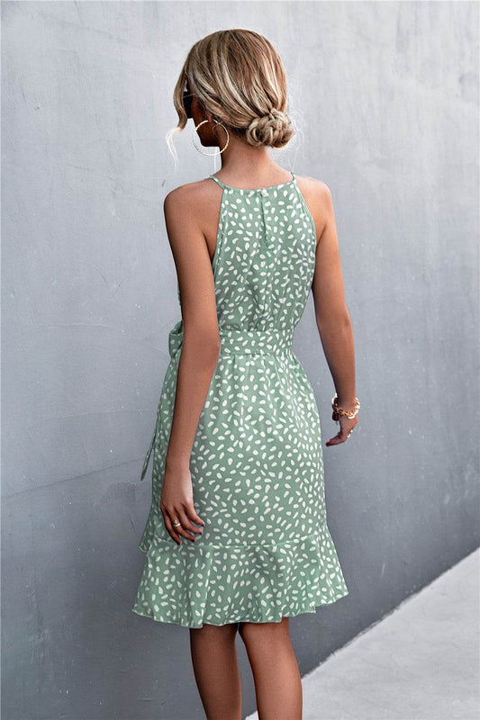 Printed Tie Waist Ruffle Hem Sleeveless Dress Trendsi c776799943c94ea9801866710a9df5fd-Max