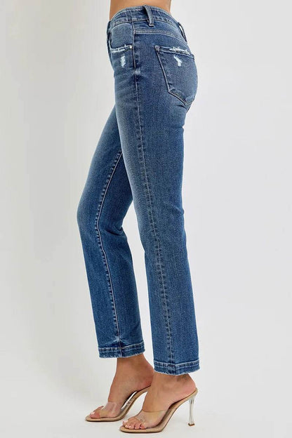 RISEN Full Size Tummy Control Elastic Band Mid Rise Straight Jeans Plus Size Trendsi c780c522488347f5911d44a43eae72cd-Max-Origin