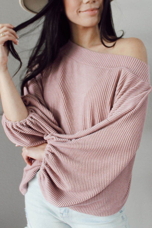 Ribbed Long Sleeve Knit Top Trendsi c7ac35d6c5b94c3984730ba7969d28e9-Max