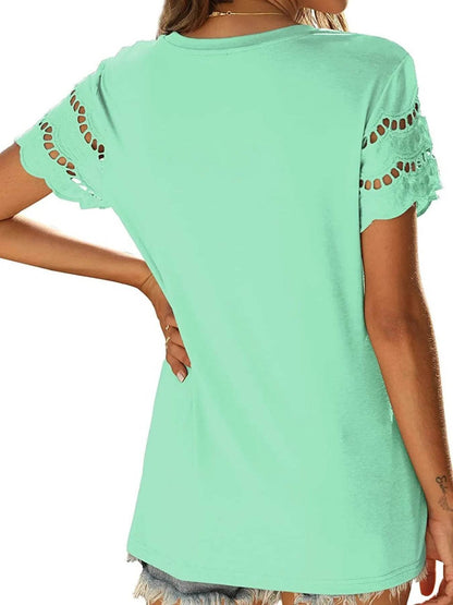 Round Neck Short Sleeve Casual T-Shirt Trendsi c7d2661b06bb48faa9f89f5e427dba3f-Max-Origin