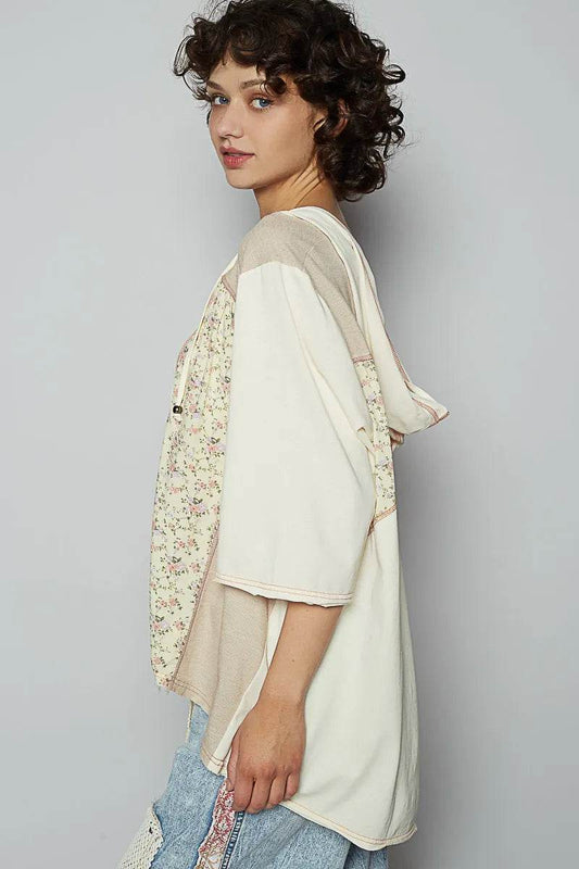 POL Lace-Up Hooded T-Shirt with Paisley Panel Detail Trendsi c7f35ca6-9c18-4dbc-9d12-c46a363e5686-Max-Origin