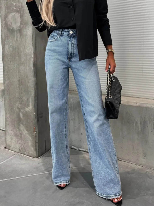 High-Waist Wash Raw Hem Jeans Light Blue Trendsi c832c89c-4de5-4c77-af29-811559b81c91-Max-Origin