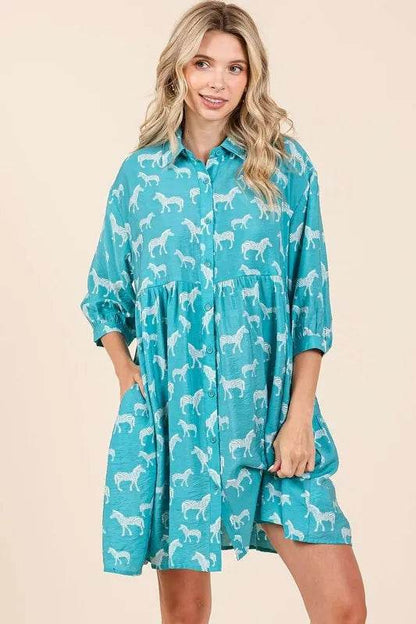 Mittoshop Zebra Print Button Down Shirt Mini Dress Seagreen Trendsi c850347c-37f2-46d2-8ef6-7ef7ce69357a-Max
