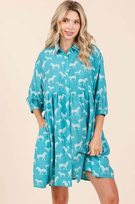 Mittoshop Zebra Print Button Down Shirt Mini Dress Seagreen Trendsi c850347c-37f2-46d2-8ef6-7ef7ce69357a-Max