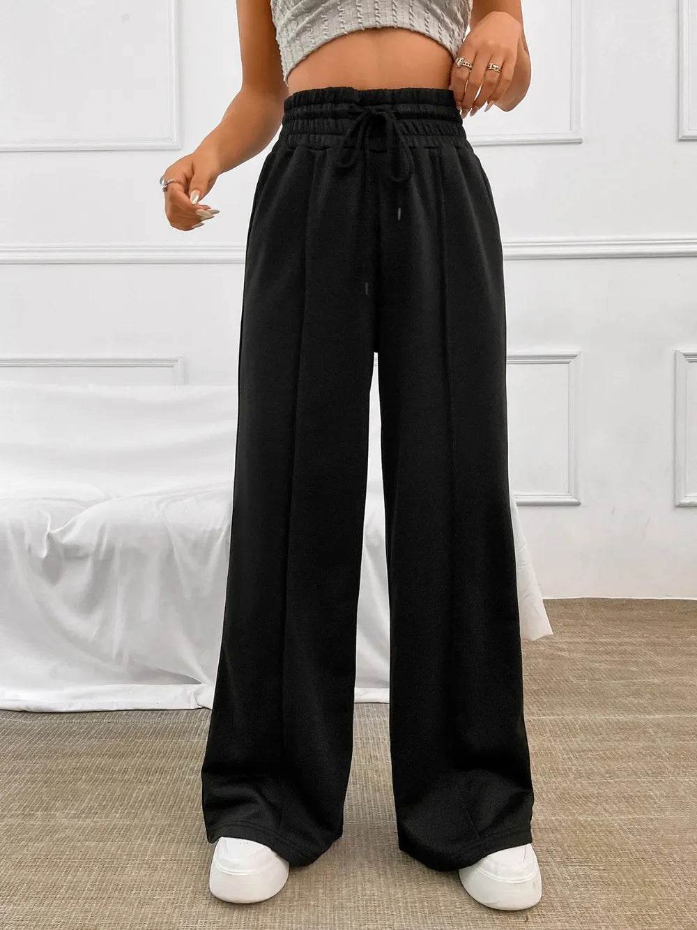Honey Drawstring Elastic Waist Wide Leg Pants Black Trendsi c85f0817-5c28-4fbd-9bc2-0efcf3899ae9-Max