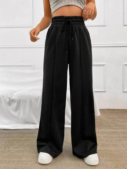 Honey Drawstring Elastic Waist Wide Leg Pants Black Trendsi c85f0817-5c28-4fbd-9bc2-0efcf3899ae9-Max