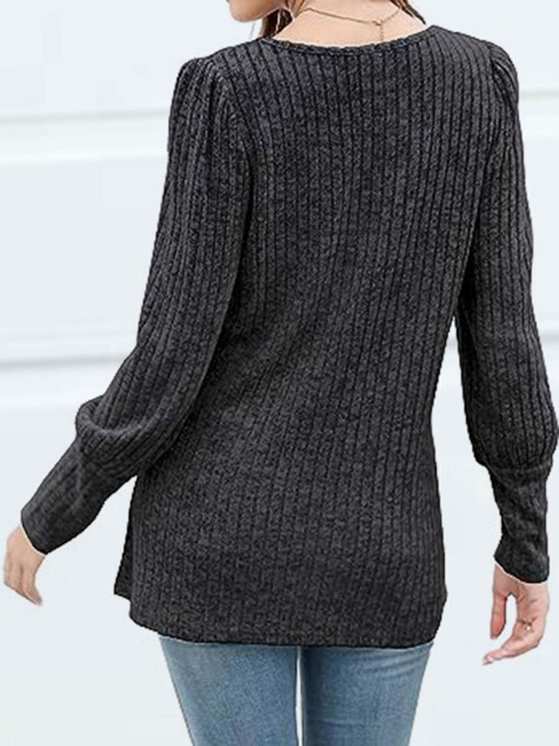 Decorative Button Square Neck Top Trendsi c881ba355f0a4f4e8af4a8387c26a413-Max