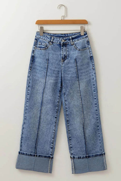 High-Waisted Wide-Leg Cuffed Jeans Trendsi c884f55a-ec26-48cc-846e-252379fe0cfb-Max-Origin