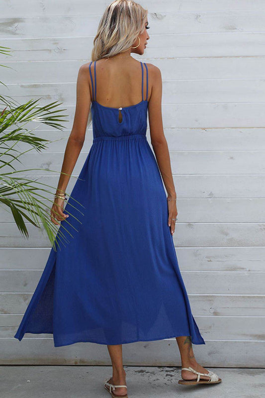 Shiny Double-Strap Side Slit Dress Trendsi c88d0974b1fa4765815a2064671c134f-Max