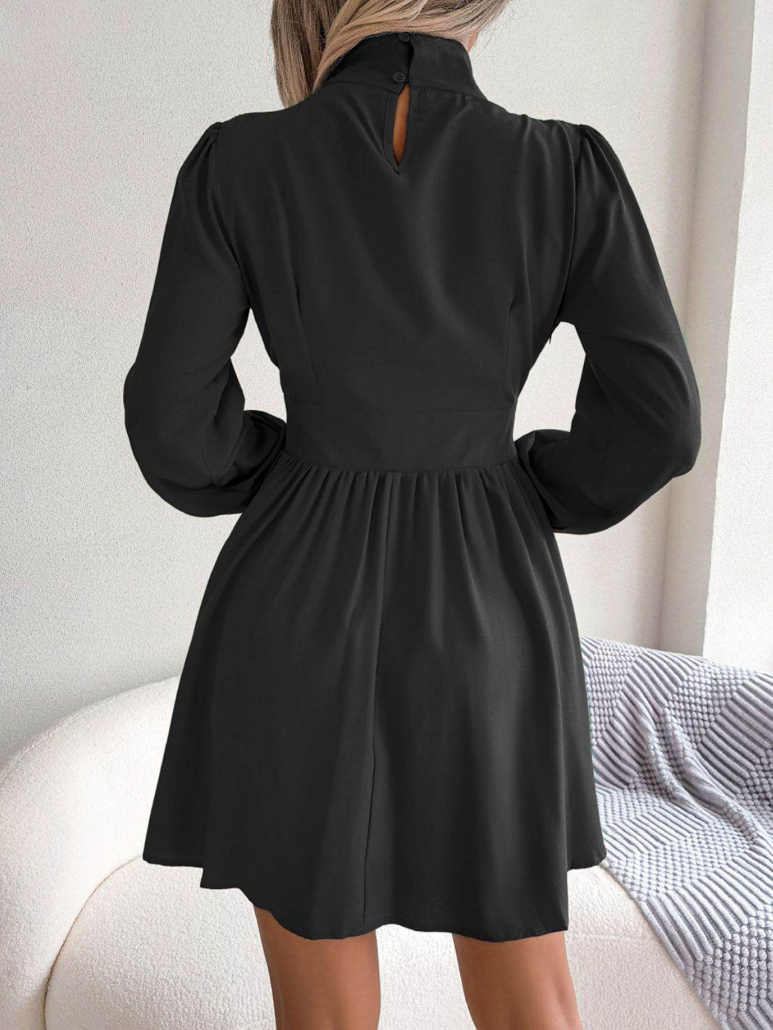 Cutout Turtleneck A-Line Mini Dress Trendsi c8af536db49d482791ce57f757e593aa-Max