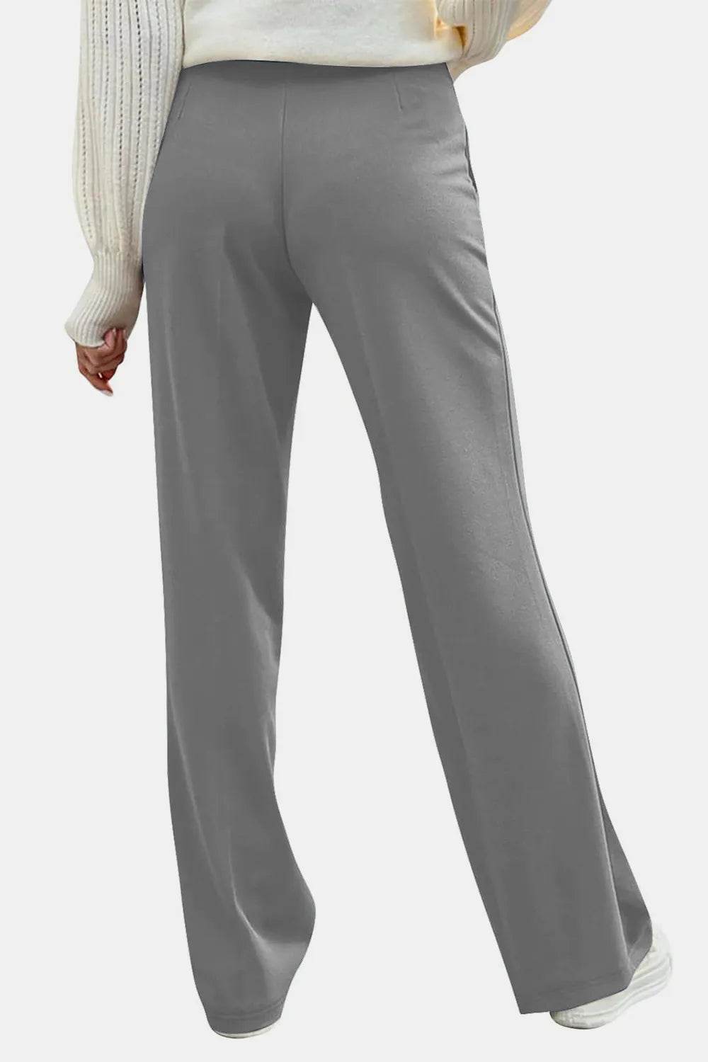 Decorative Button High Rise Pants Trendsi c8b856f4-a3db-4cca-8015-67a8dbb699c4-Max