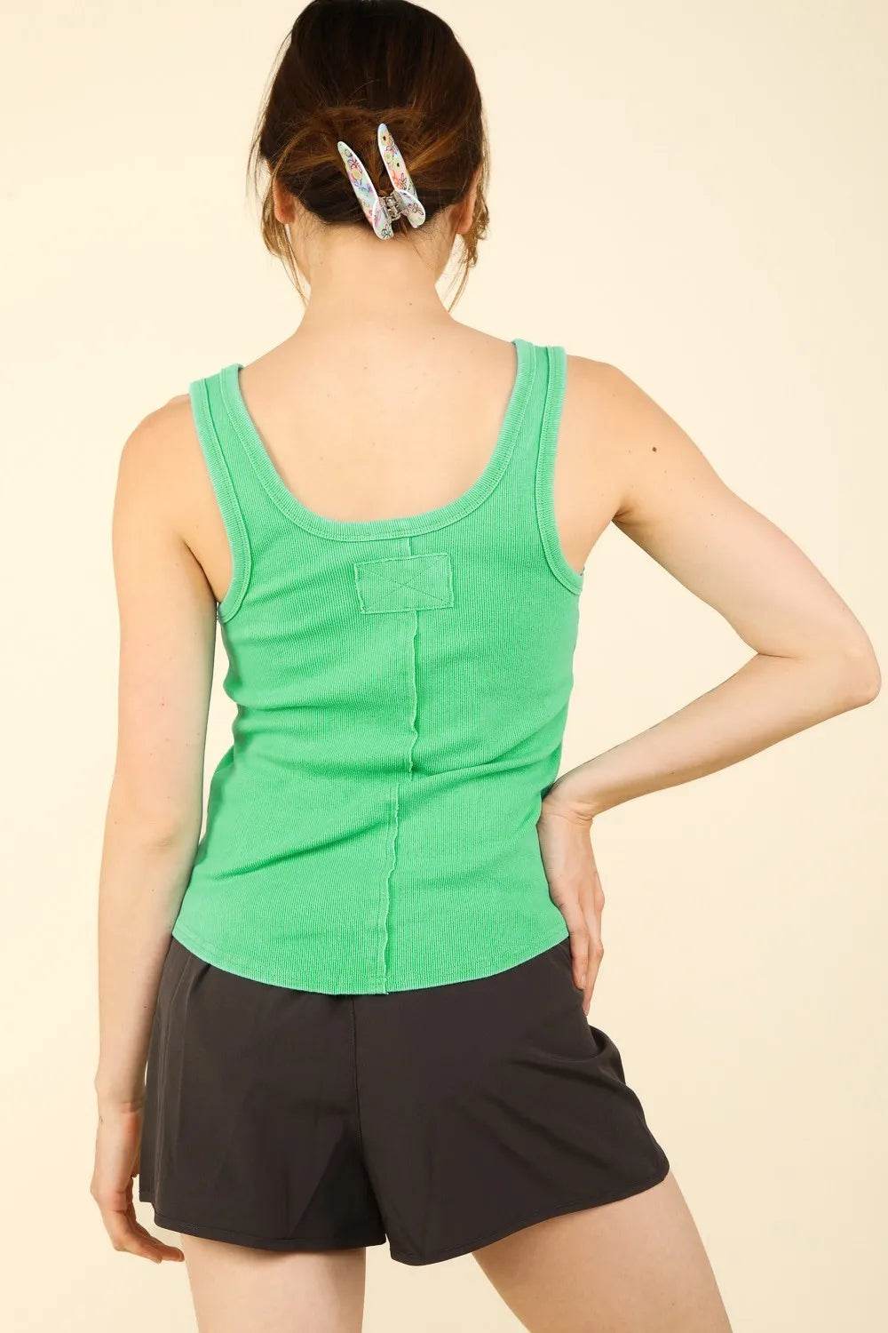 VERY J Washed Ribbed Tank with Placket Detail Trendsi c8f9d623-2d7c-4fd1-86b1-13ec61148134-Max