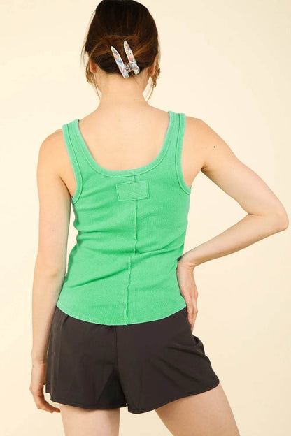 VERY J Washed Ribbed Tank with Placket Detail Trendsi c8f9d623-2d7c-4fd1-86b1-13ec61148134-Max