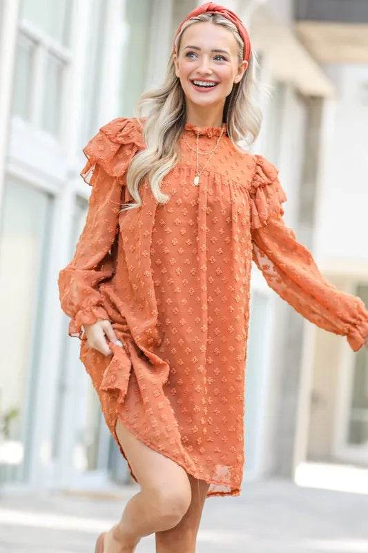 And The Why Lovely Ruffle Shoulder with Textured Woven Dress Trendsi c905e5121c7048fd8ee355f081fe9018-Max-Origin