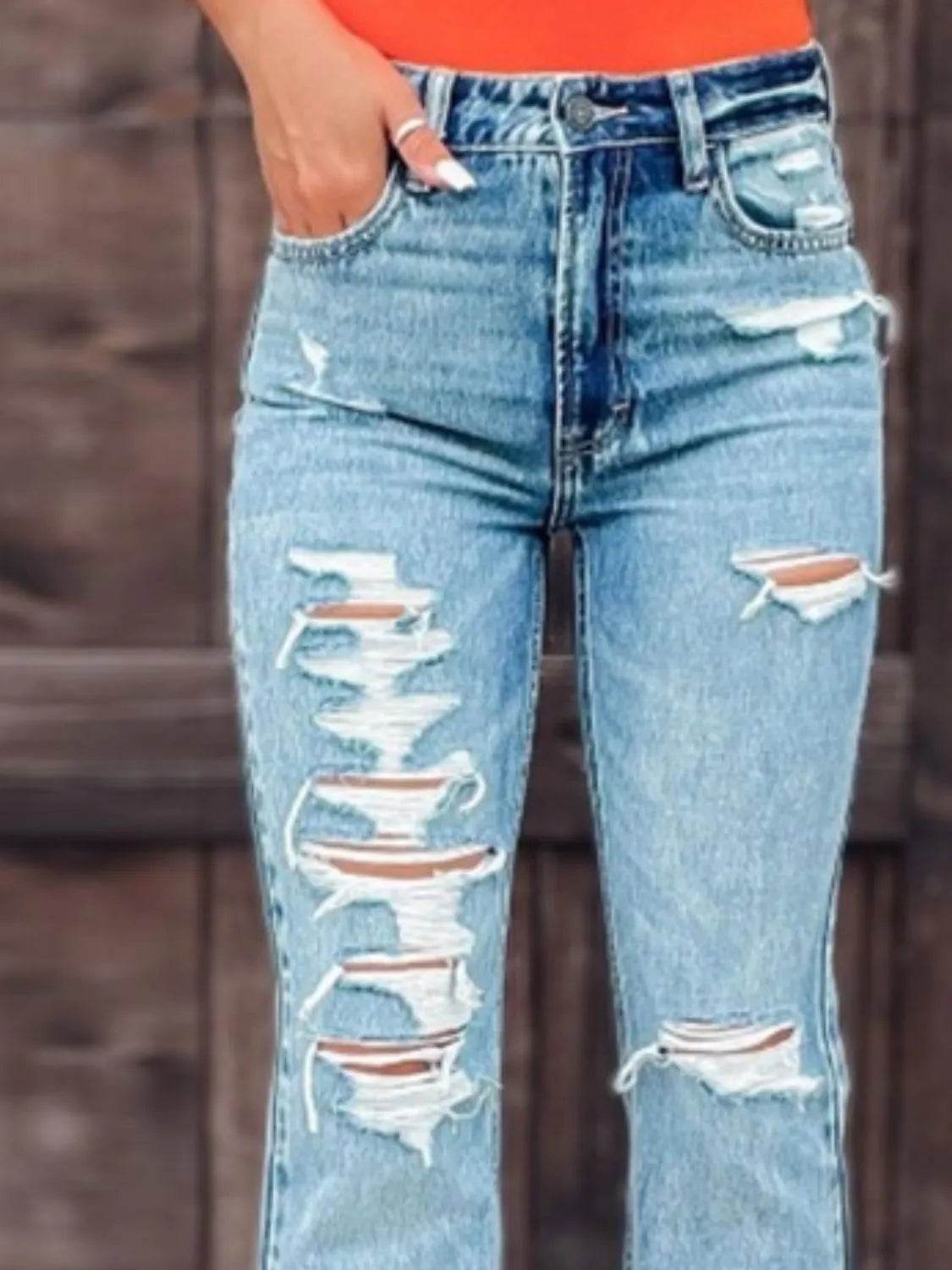 Distressed Slit Bootcut Jeans Trendsi c909fb3f-fff4-4816-885e-d301ebcd9ccb-Max-Origin