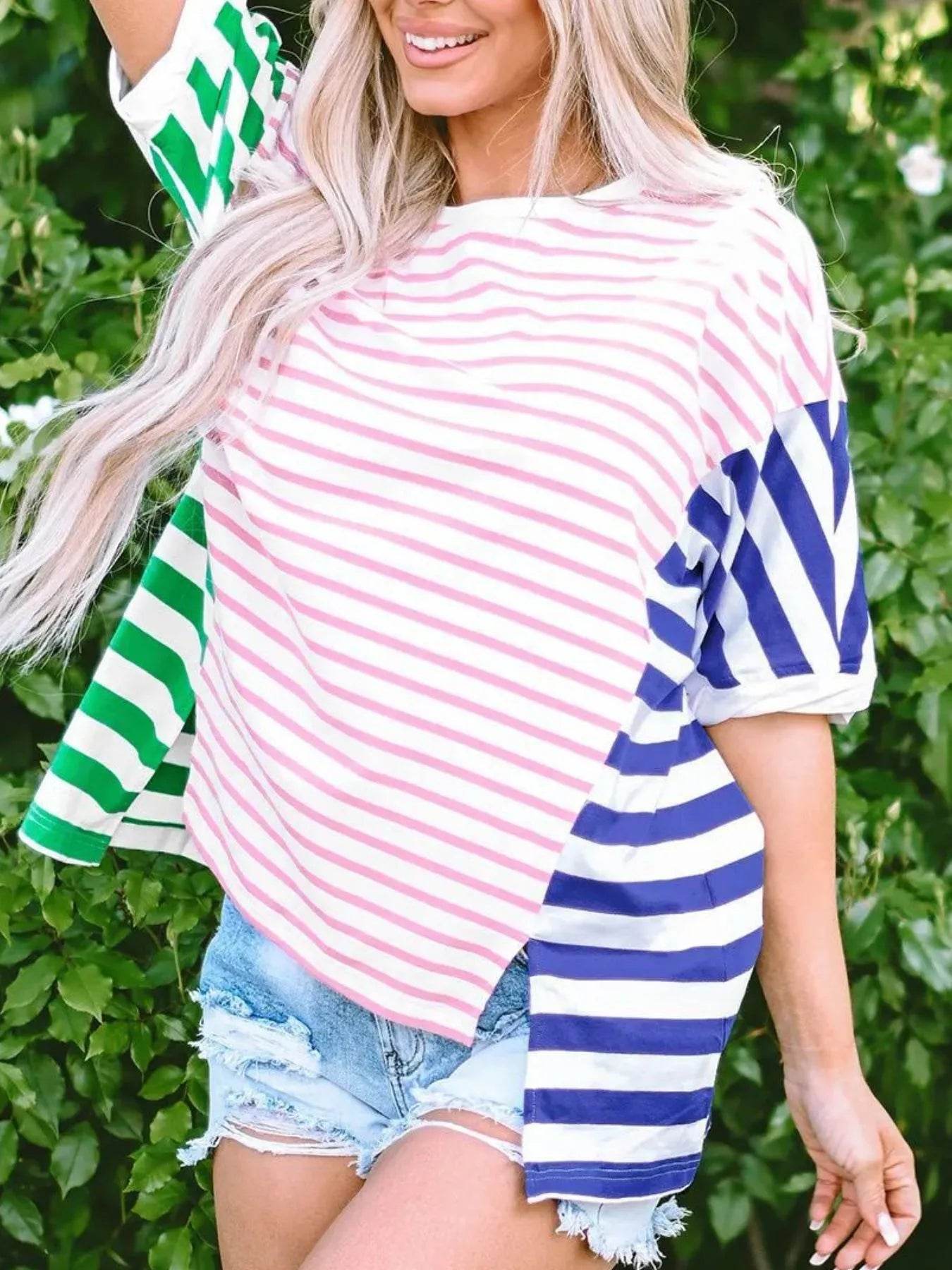 Colorful Striped Oversized T-Shirt Trendsi c92e95e3-3d30-4b9a-af44-3c12c7cf2f8e-Max-Origin