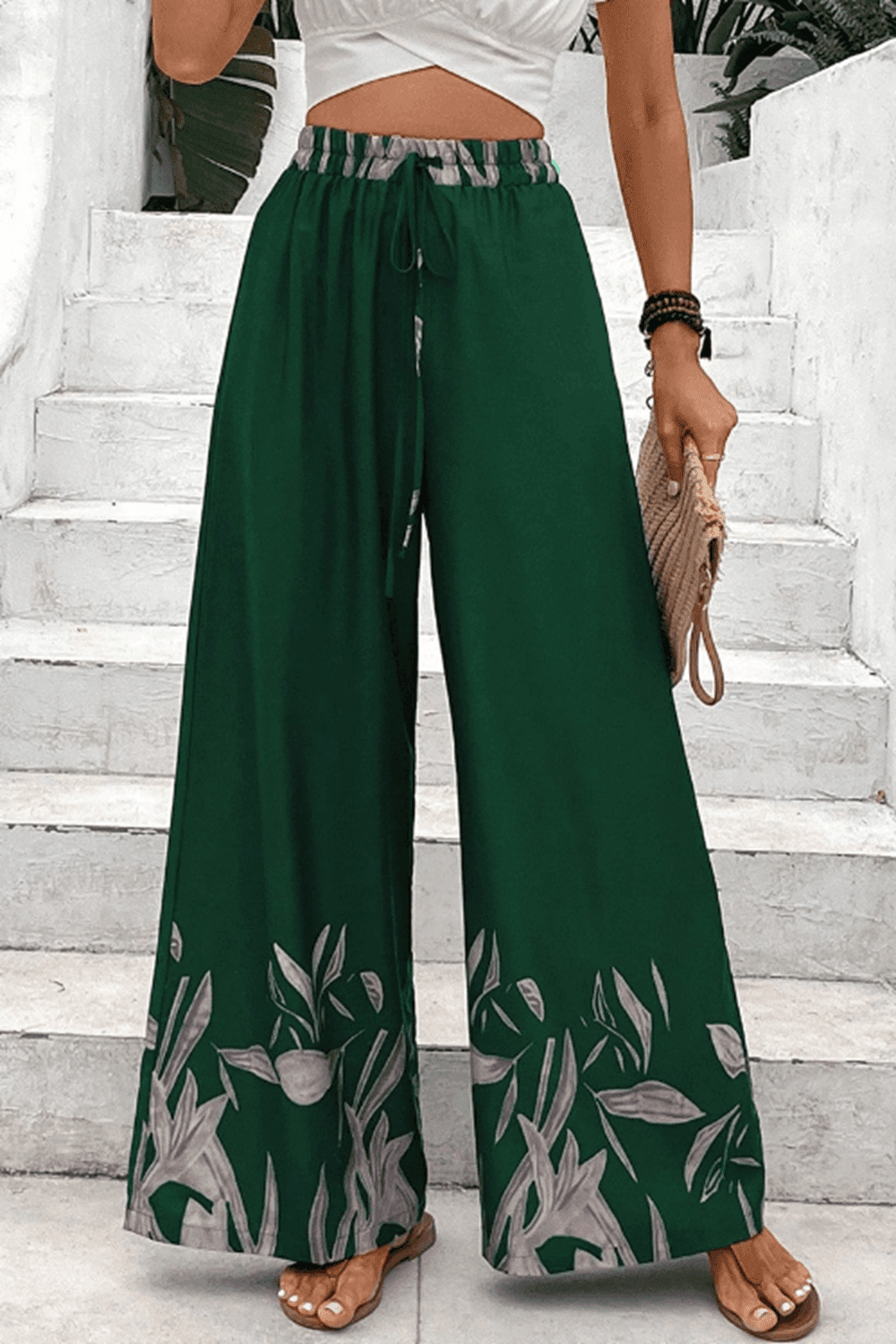 Honey Drawstring Tie High Waist Relax Fit Long Pants Green Trendsi c947d082fff948a599c33bbd723c3dd7-Max