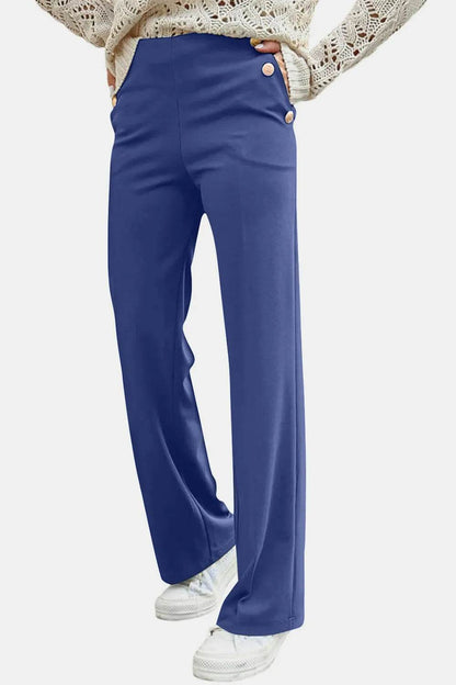 Decorative Button High Rise Pants Trendsi c988c43a-52b5-4f65-b285-1abc43098cdc-Max
