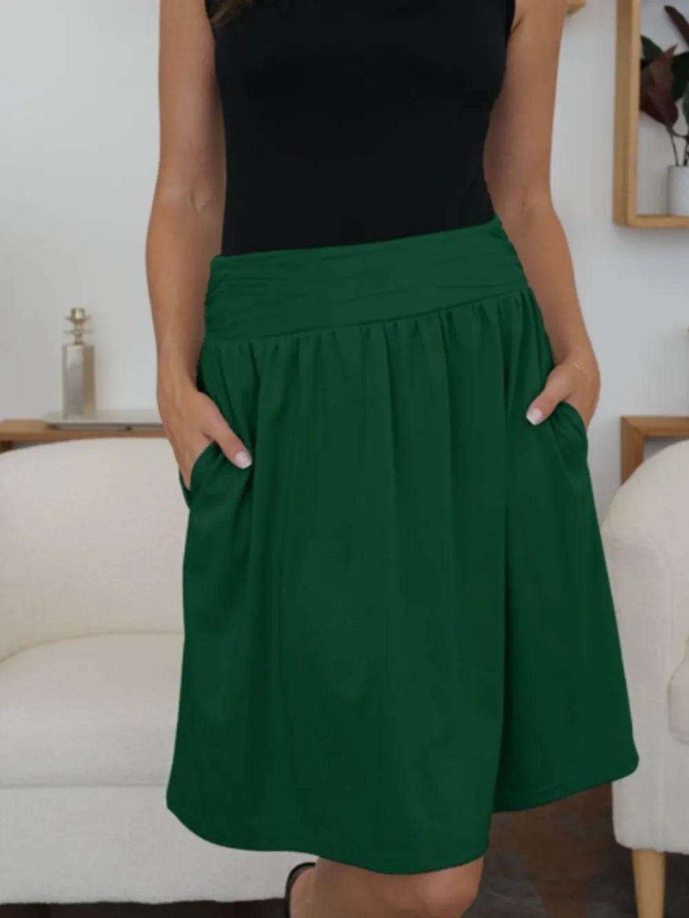 FAM-FAM Elastic Waist Skirt with Pockets Trendsi c9da5206-ae33-4913-a4b0-a146cdf2cd1a-Max
