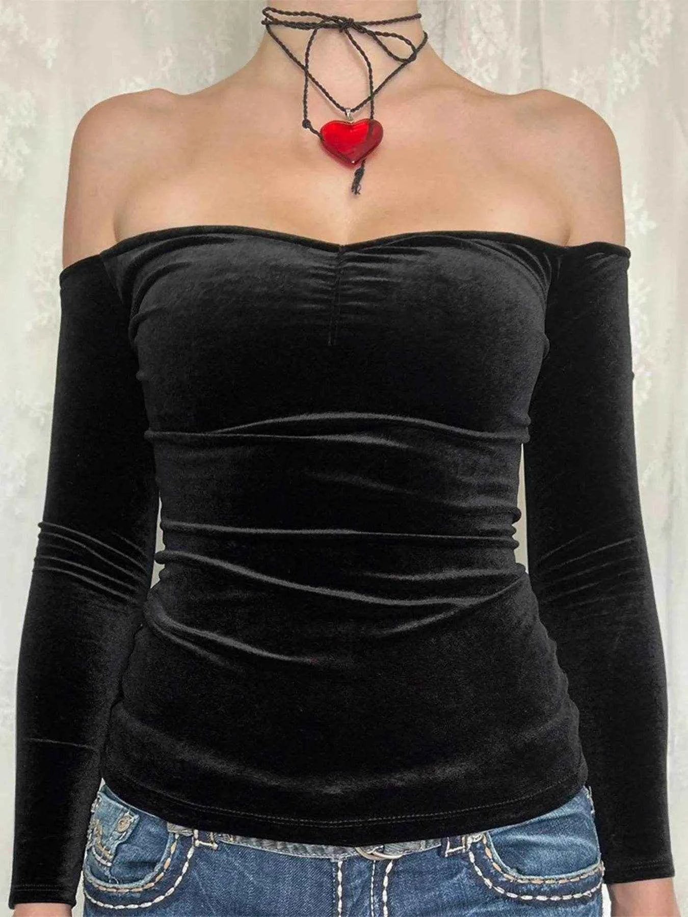 Off-Shoulder Long Sleeve Top Trendsi ca0a66586a0246a4a6c04bd9b489771a-Max-Origin