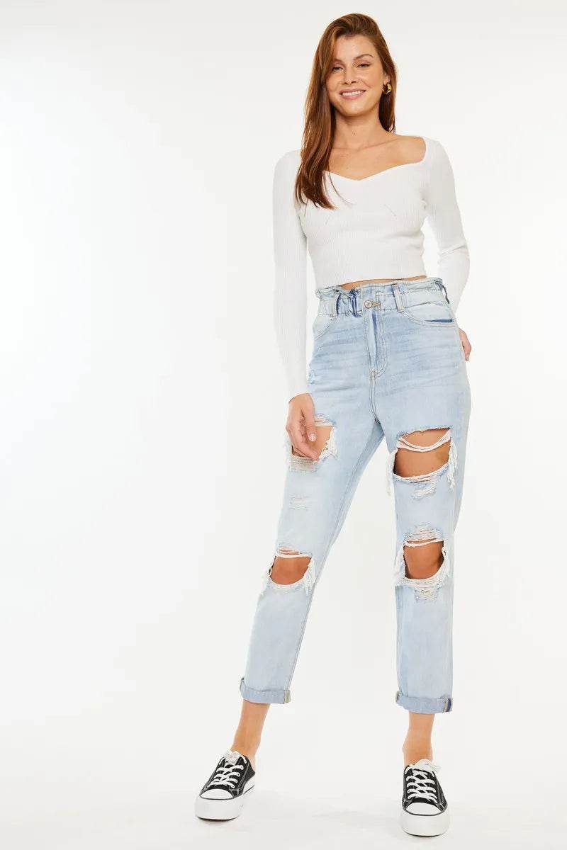 Kancan Open Pack Paperbag Mom Jeans Trendsi ca25caba9ce746b09af35f26e6048ff8-Max-Origin