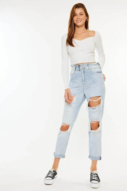 Kancan Open Pack Paperbag Mom Jeans Trendsi ca25caba9ce746b09af35f26e6048ff8-Max-Origin