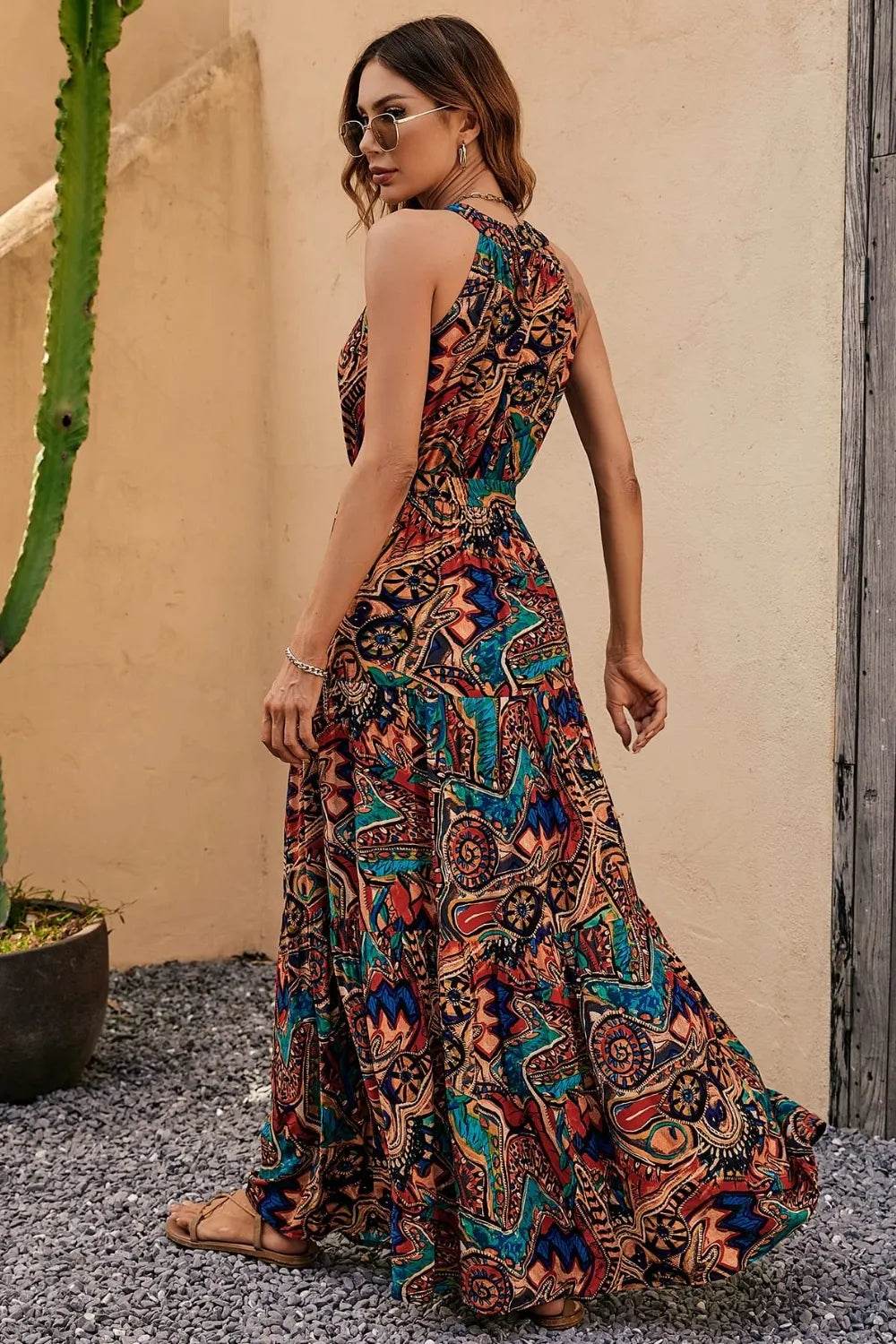 Tied Floral Sleeveless Dress Trendsi ca34ae11-18fb-46fb-aeab-745e46780855-Max